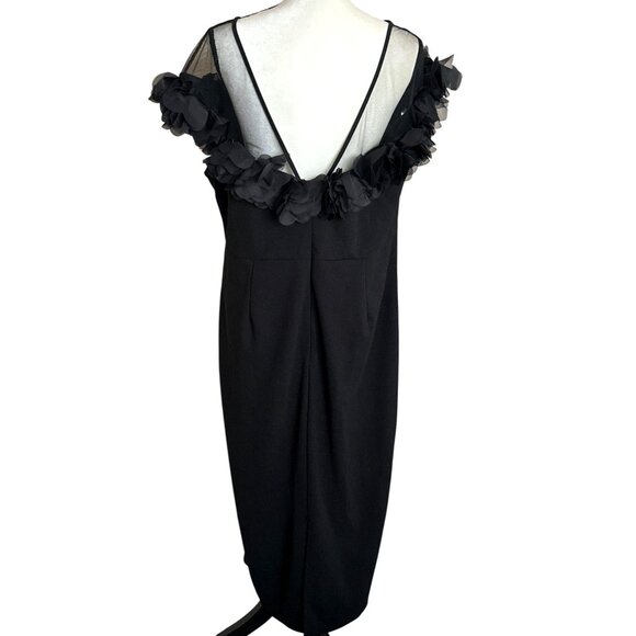 Timeless Shein Curve Formal Black Dress Plus 2X Petal Ruffle Romantic Cocktail - Picture 3 of 10
